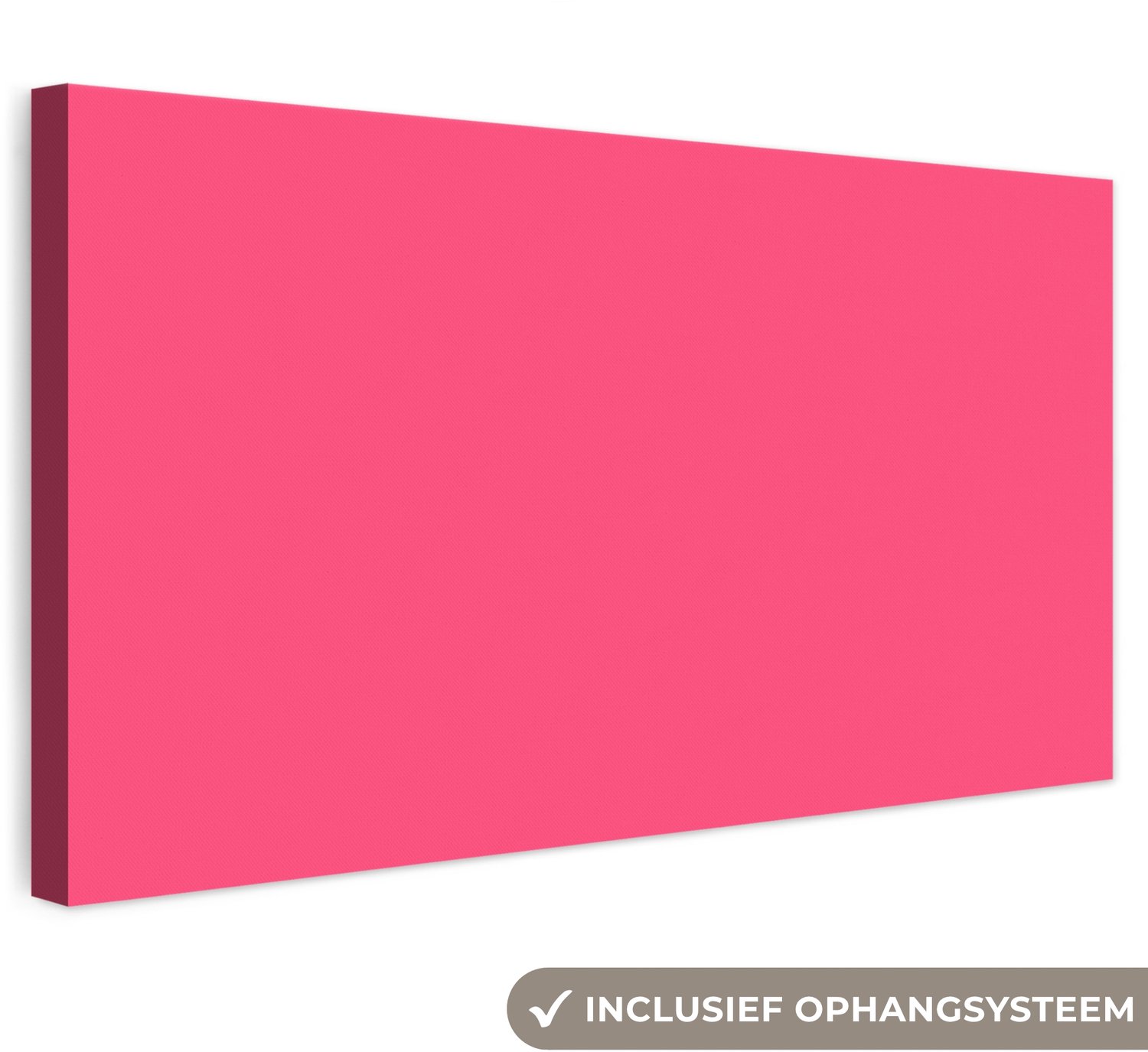 Canvas schilderij 60x30 cm - Exclusieve wanddecoratie Neon - Flamingo - Roze - Muurdecoratie woonkamer - Slaapkamer decoratie - Kamer accessoires - Schilderijen op canvas