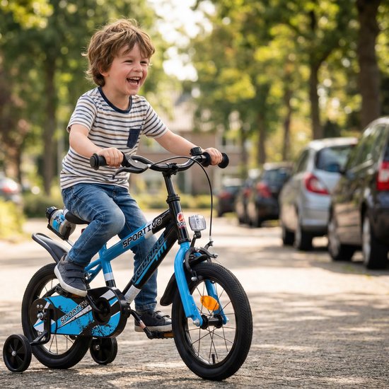 Volare Sportivo Kinderfiets - Jongens - 14 inch - Blauw — afbeelding 2