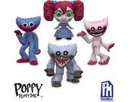 Poppy Playtime - Set van 4 minifiguren - Angry Huggy Wuggy, Poppy, Smiling Huggy Wuggy en Kissy Missy - Figuurtje