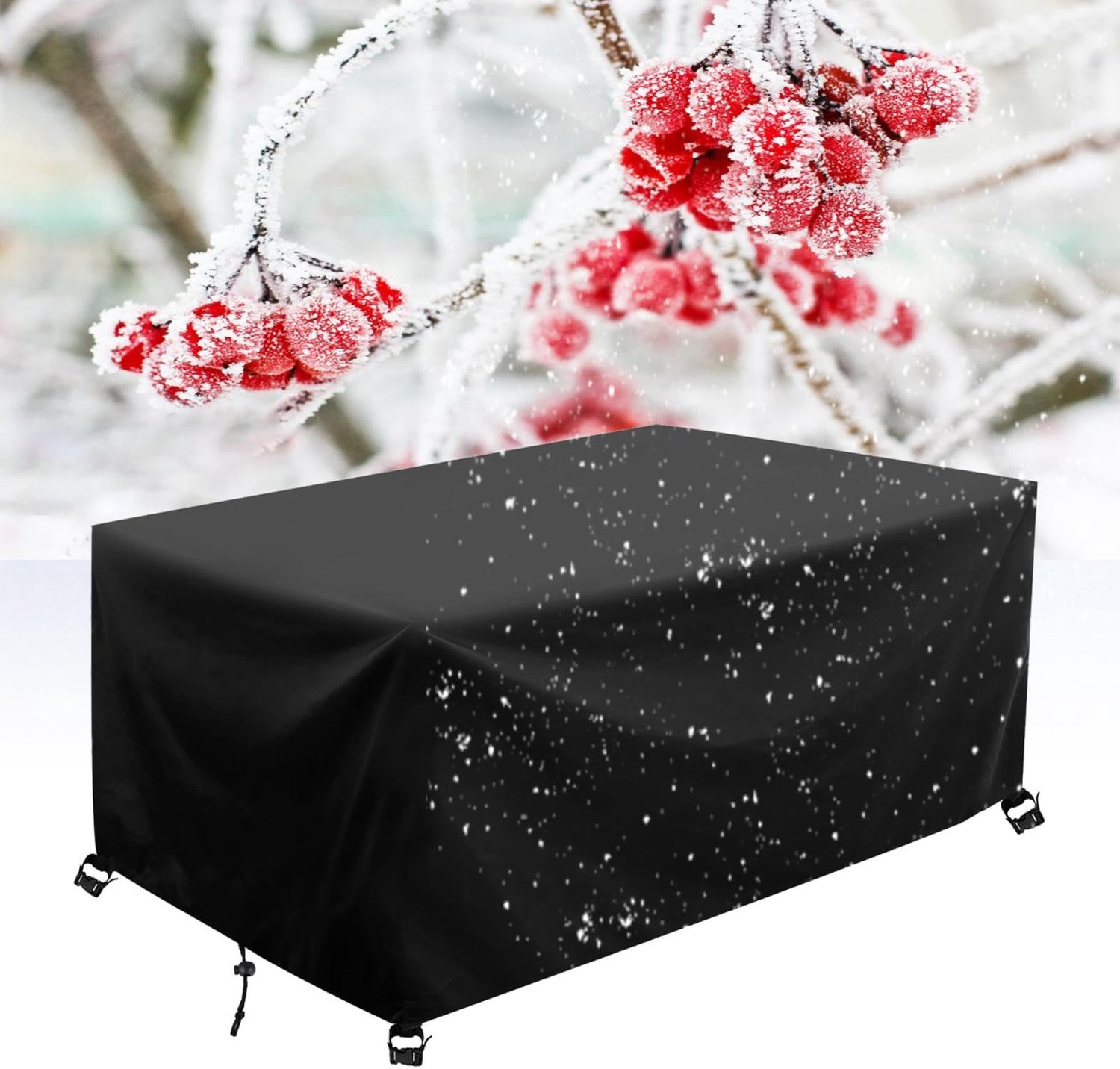 Famanu Waterdichte tuinmeubelhoes 270 x 200 x 82 cm voor bistroset en patio, beschermhoes voor buiten tafel en stoelen, 420D Oxford-stof die uitstekende bescherming biedt tegen weersinvloeden zoals regen en UV-straling wit