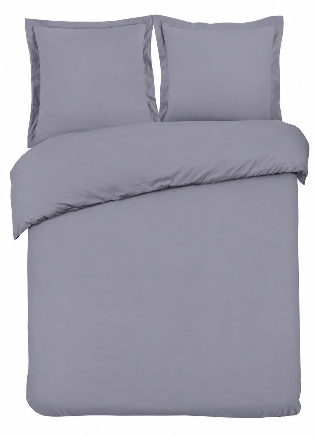 VISION home VISION Uni Grijs - 100% katoen - Dekbedovertrek met 2 bijhorende slopen - Zacht en soepel - Oekotex