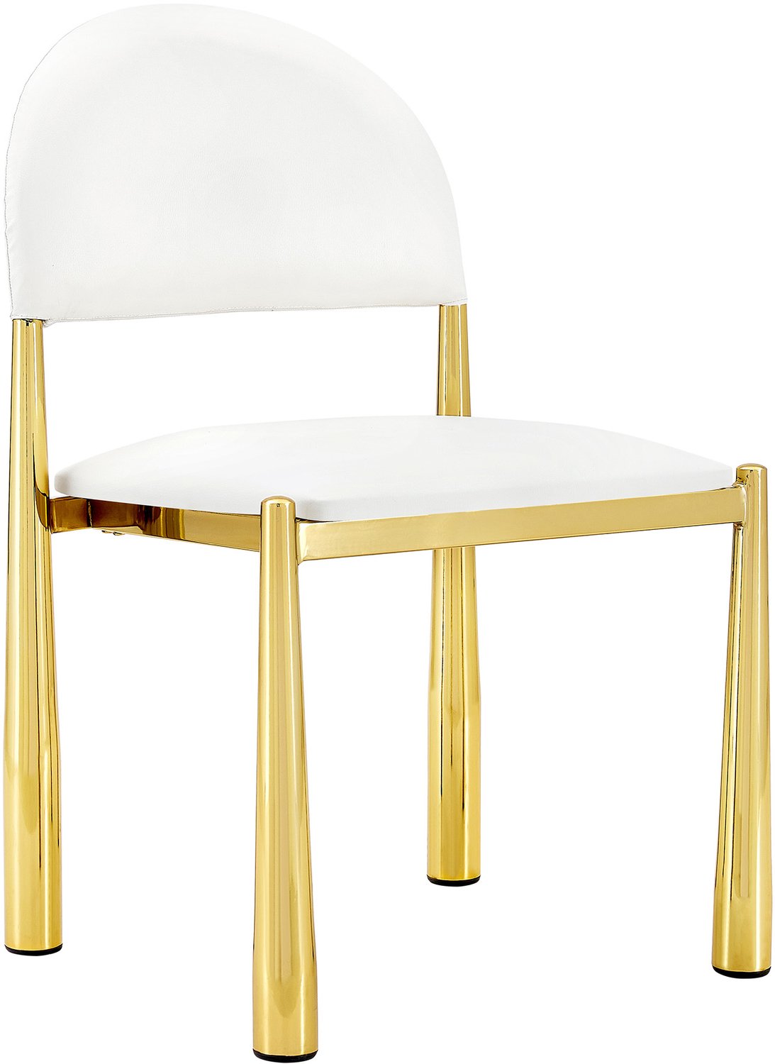 MUVANO Witte eetkamerstoelen set van 2 - Keukenstoelen - PU-kunstleer met schuimvulling - Halfronde rugleuning - Metalen poten - 80 cm hoog - Eetkamer