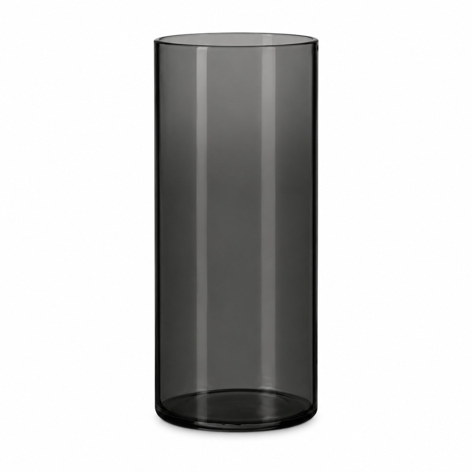 SWGOTA Grijze acryl cilindervaas - opening 20 cm, hoogte 50 cm - halftransparante vaas voor bloemschikken Grijs