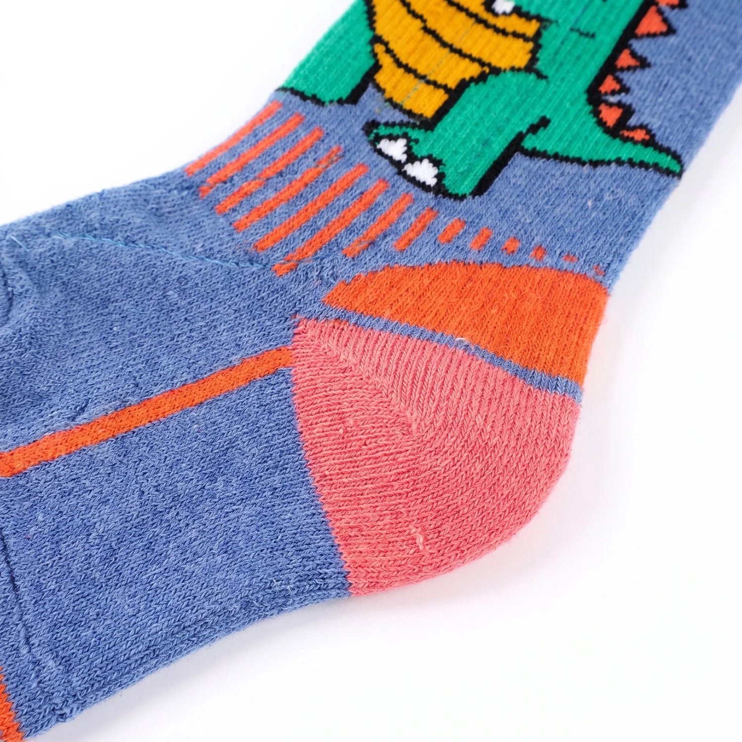 Savior Heat Verwarmde Kinderskisokken – Dinoprint Wolmix tot 9 uur warmte Blauw