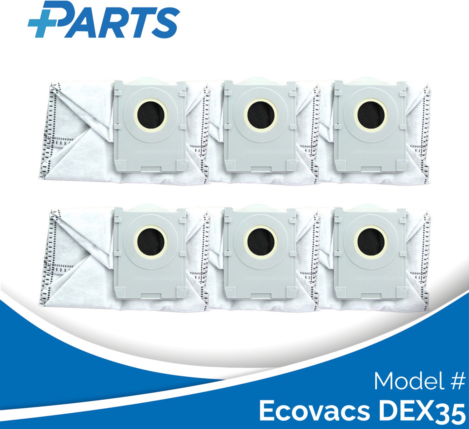Plus.Parts Ecovacs DEX35 Stofzakken (6 Stuks, Plus.Parts® alternatief voor DDB030046) Overig