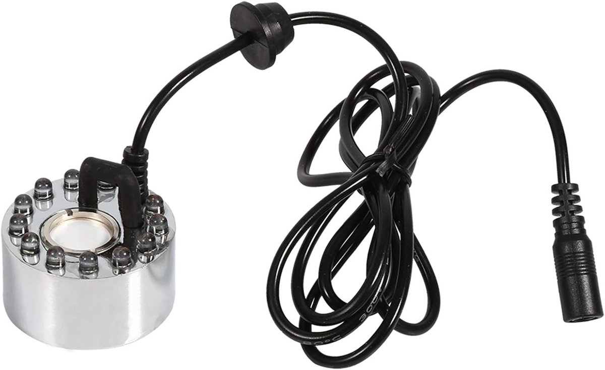 24V Kleur Veranderende Ultrasone Mist Maker, Fontein Vijver Mist Verstuiver Luchtbevochtiger Met 12 Led Mist Maker Fogger (Driekleurige Gradiënt Mistkop)