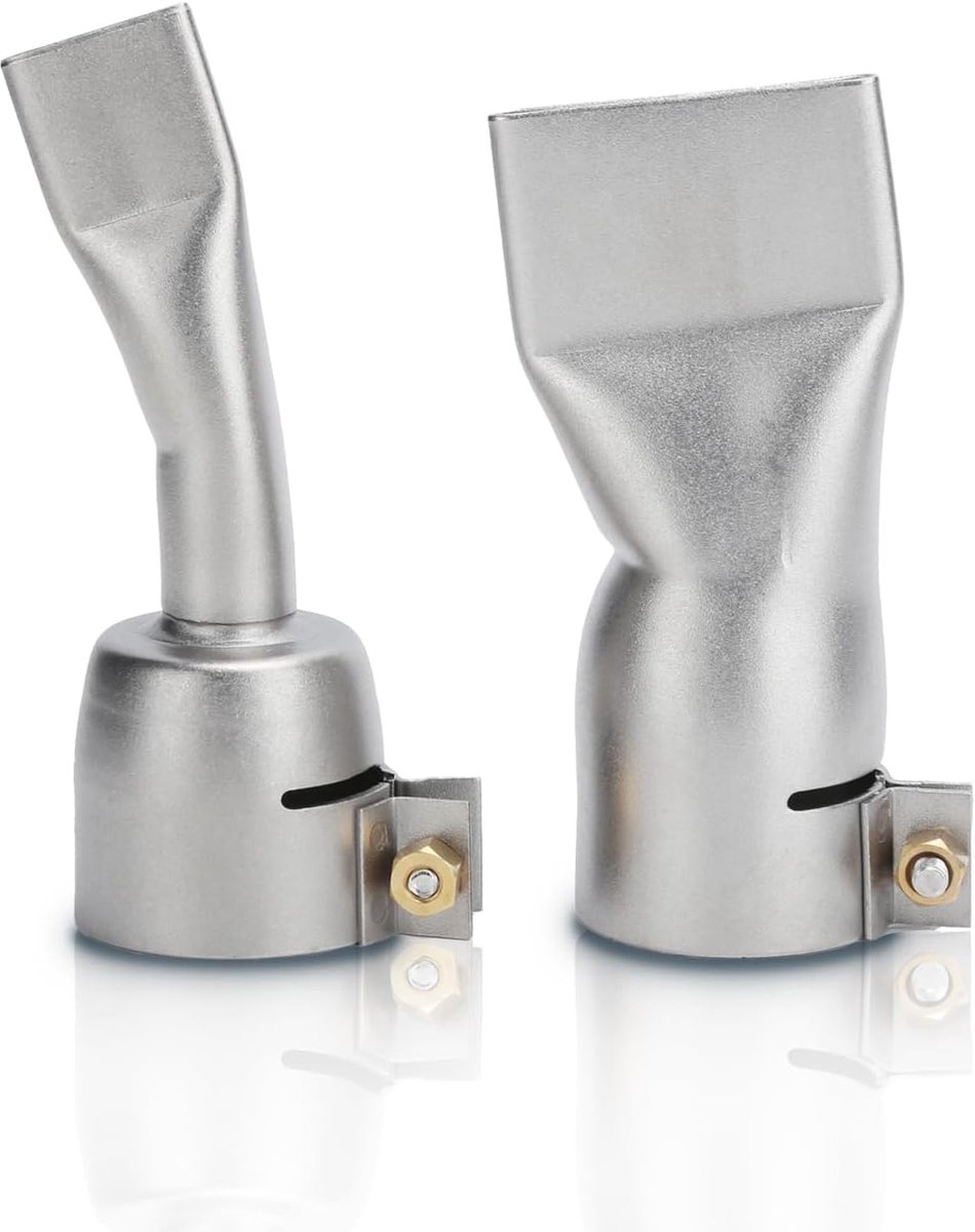 2 STUKS Lassen Gun Flat Nozzle, RVS Nozzles 20mm Kleine en 40mm Grote Tip, Lasgereedschap voor Plastic Heteluchtpistool/Handheld Hot Air Lasmachine