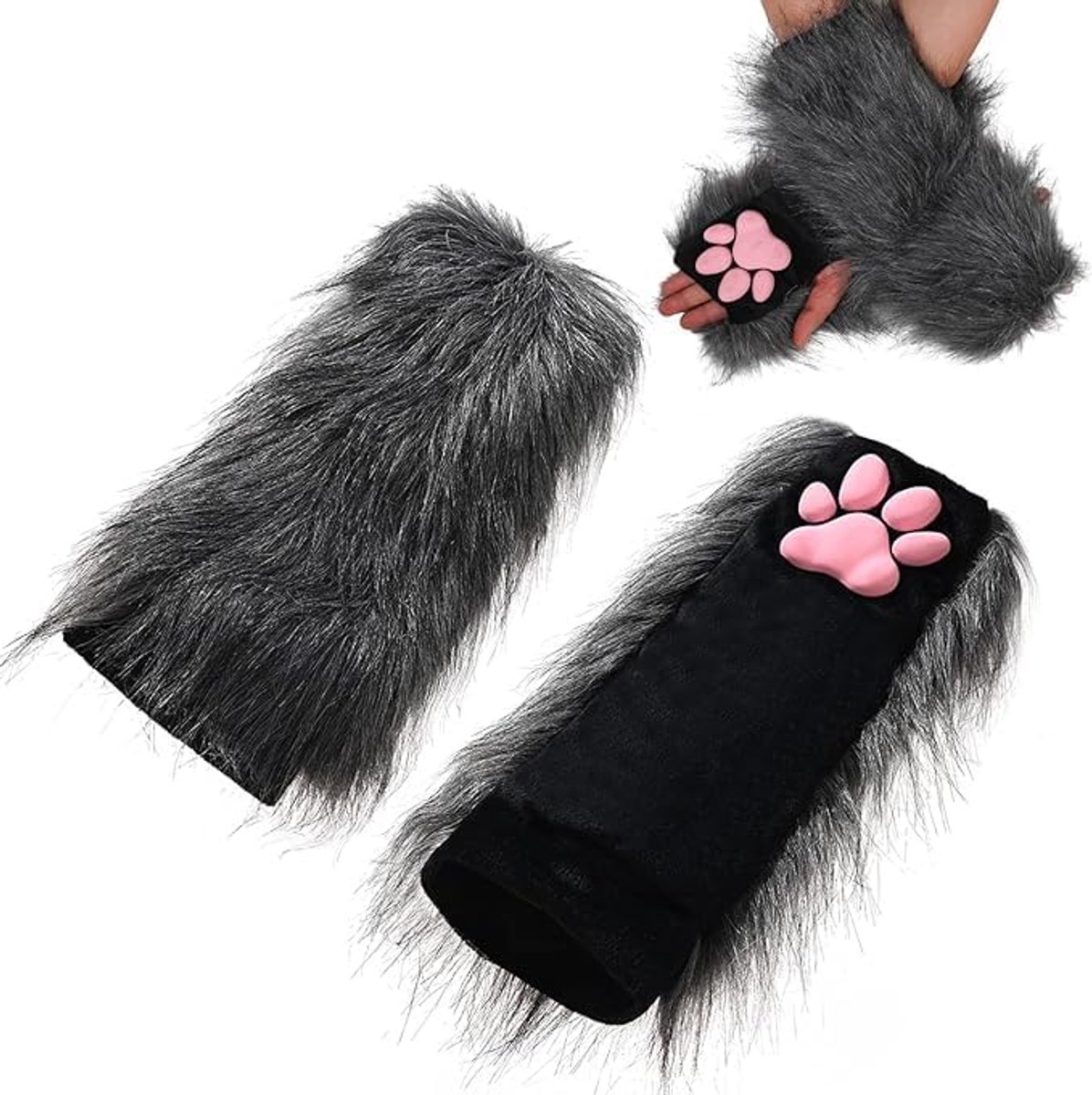Handschoenen voor vrouwen, zachte 3D tenen, bonen, vingerloze kat, klauw, pootje, pad, sleeve