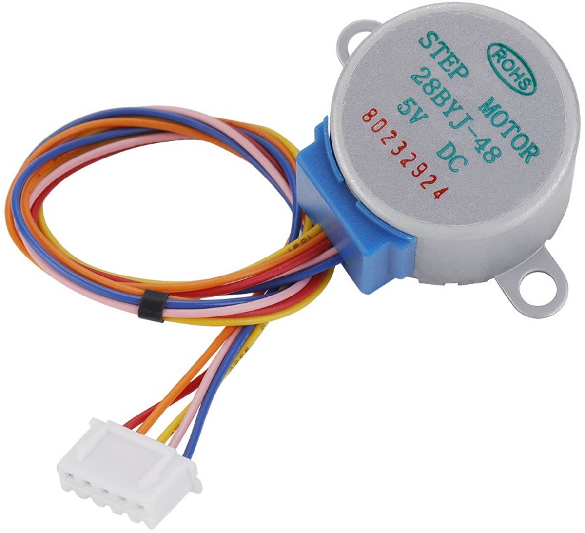 28BYJ-48 Stappenmotor 5V DC, 5 stuks voor 3D-printer, CNC-machine en -projecten – Microstappenmotor met 64:1 reductieverhouding, geschikt voor DIY-electronica en automatisering