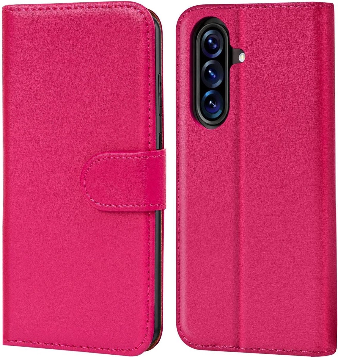 Hoes voor mobiele telefoon voor Samsung Galaxy A57 5G, bookcase, tas, flipcover voor Samsung A57 5G, hoesje met kaartvakjes, opstelfunctie, roze