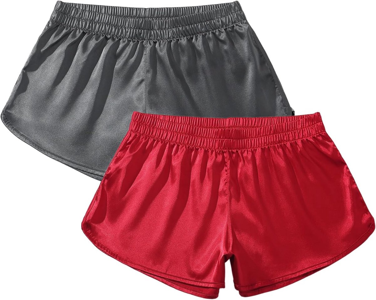 Coulee satijnen boxershorts heren pyjamabroek kort