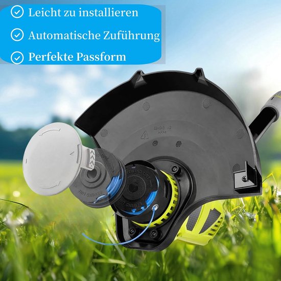 Afdekking voor grastrimmer voor Ryobi 18 V ONE+ accu en hybride grastrimmer olt1832, OLT1825, RLT1830Li, RY18LTX33A-0,2 stuks hoogwaardige kwaliteit spoeldeksel — afbeelding 3