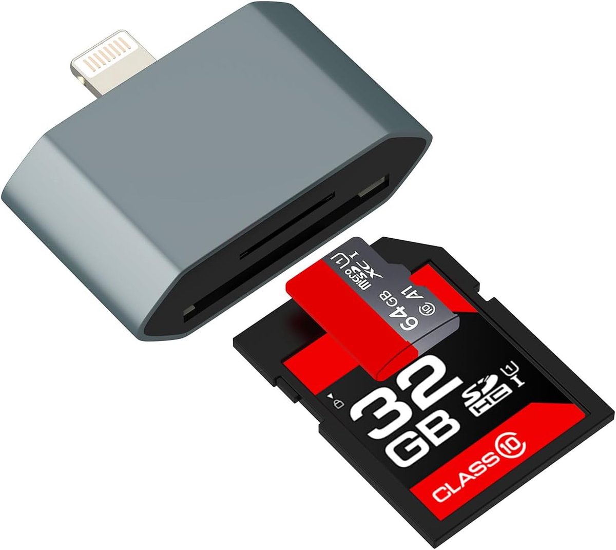 Lightning Adapter Micro SD Card Reader Kaart voor iPhone 14 13 Pro Max Camera Mobiele Telefoon Geheugenkaart voor iPad Kaartlezer voor Apple TF Memory Stick Geheugenkaartlezer naar