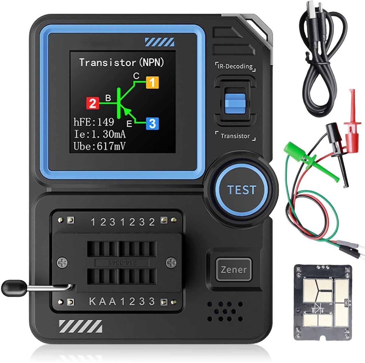 Lcr Transistortester, transistormeter met kleurendisplay, diodencondensator, weerstandsmeter, ESR-meter, multifunctionele tester, NPN PNP MOSFET IR