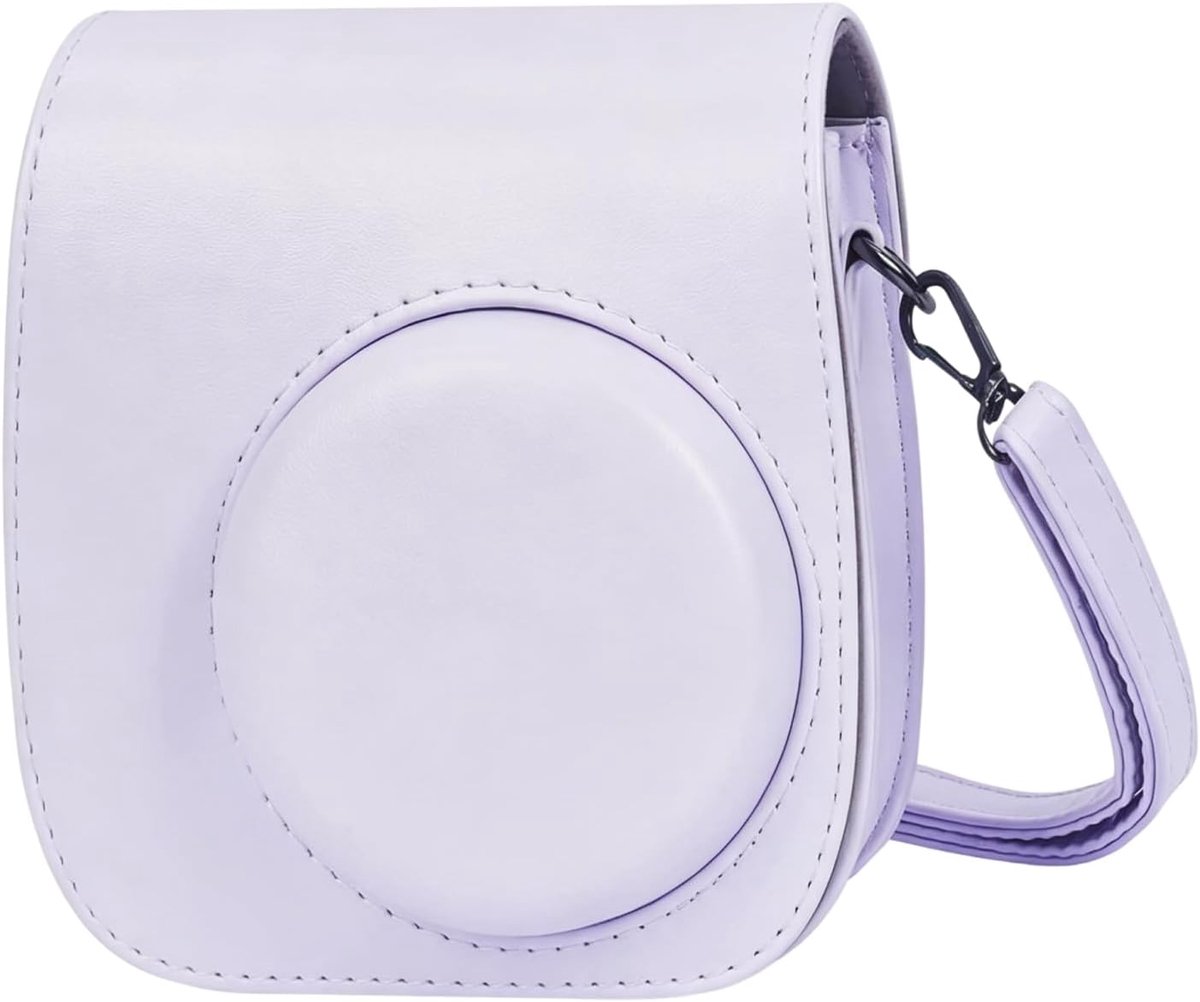 Beschermhoes voor Instax Mini 12 camera voor Instax Mini 12/11/9 camera met verstelbare riem, kleur lila paars, lichte bescherming voor onmiddellijke camera, dagelijks gebruik, reizen