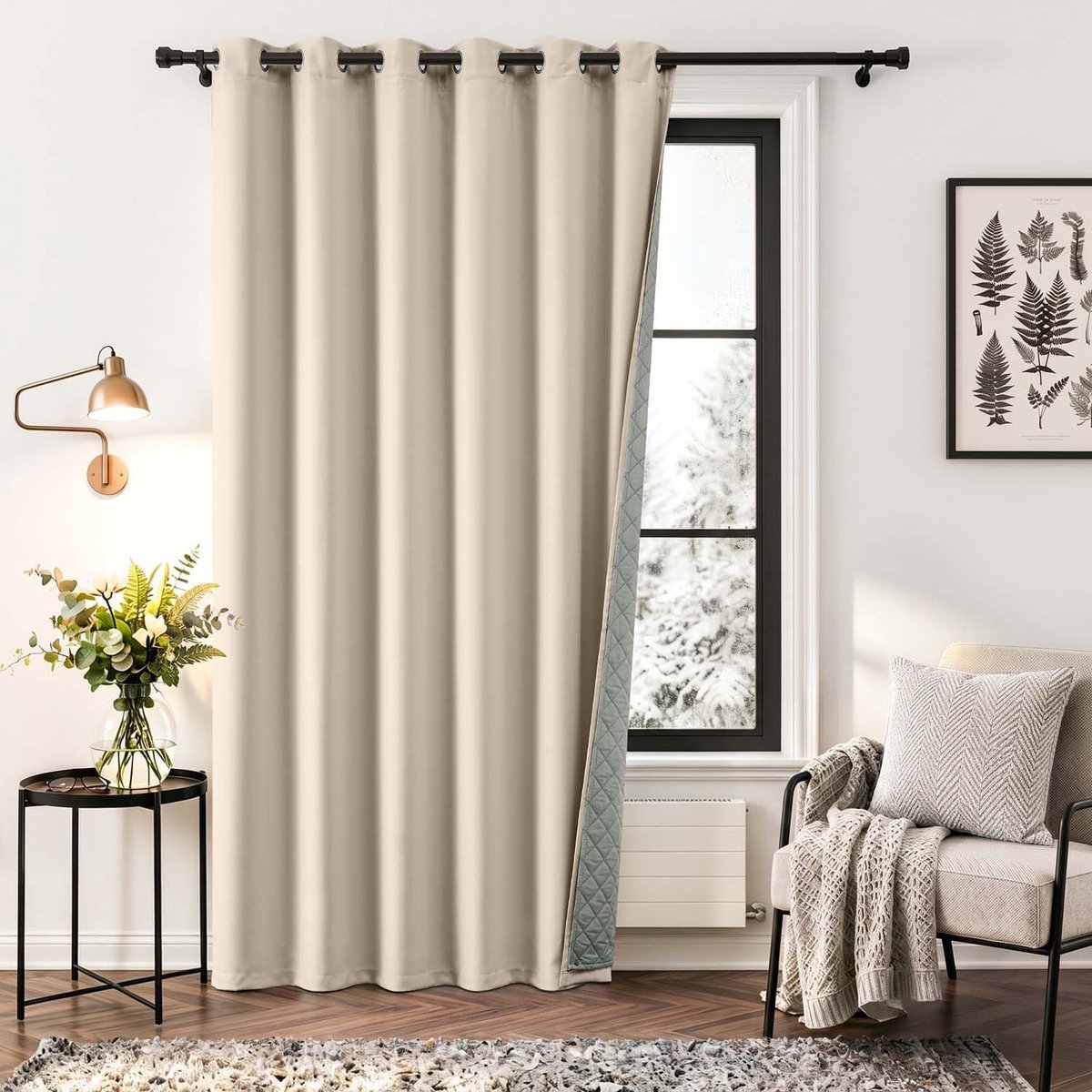 Thermogordijn, koudebescherming met ogen, modern, H 260 x B 200 cm
