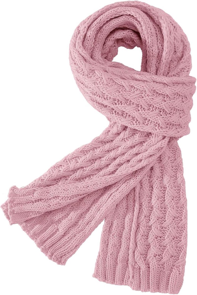 heekpek Sjaal dames winter lange gebreide sjaal, roze, Einheitsgröße