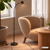 BRILONER Skriva - Vloerlamp - woonkamer staande lamp - leeslampe - excl. GU10 - zwart - 127.5cm