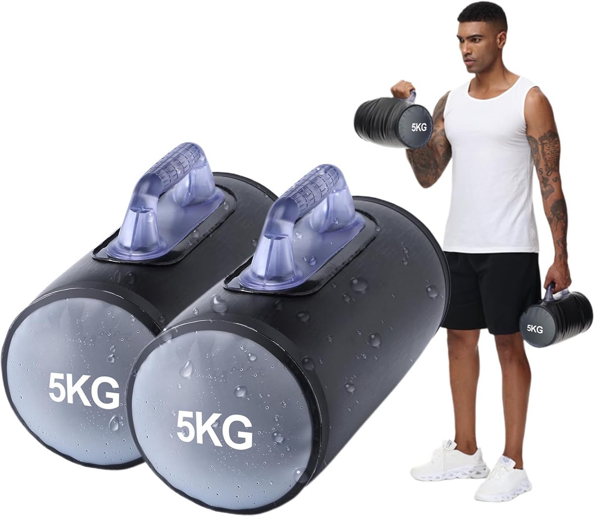 Navulbare halters, reisgewichtsset, gewichtszak voor water, halters verstelbaar tot 2/10/14 kg paar, voor krachttraining, fitness