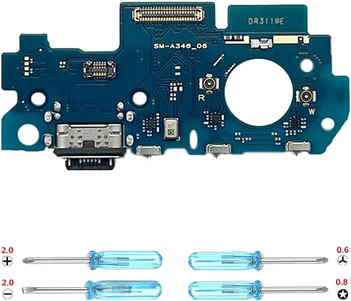 Connector voor Samsung A34 5G SM-A346B oplaadbus dock charging vervanging met installatiegereedschap