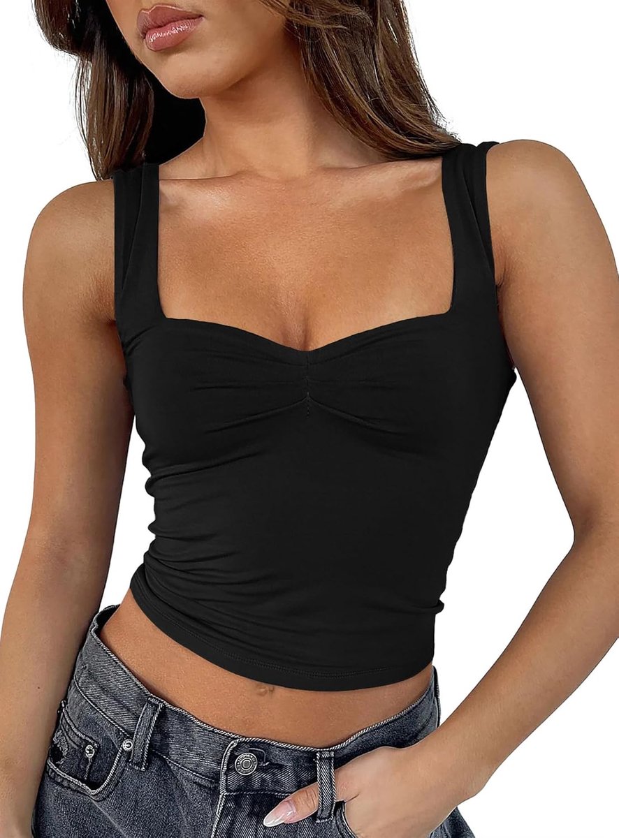 Zomerse dames mouwloos crop tank top basic cami top backless spaghettibandjes top sexy geplooide bustier sweetheart hals vest bovenstuk