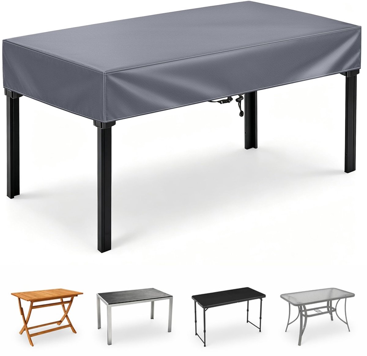 Famanu Waterdichte Tuintafel Cover 120 x 80 x 15cm wit