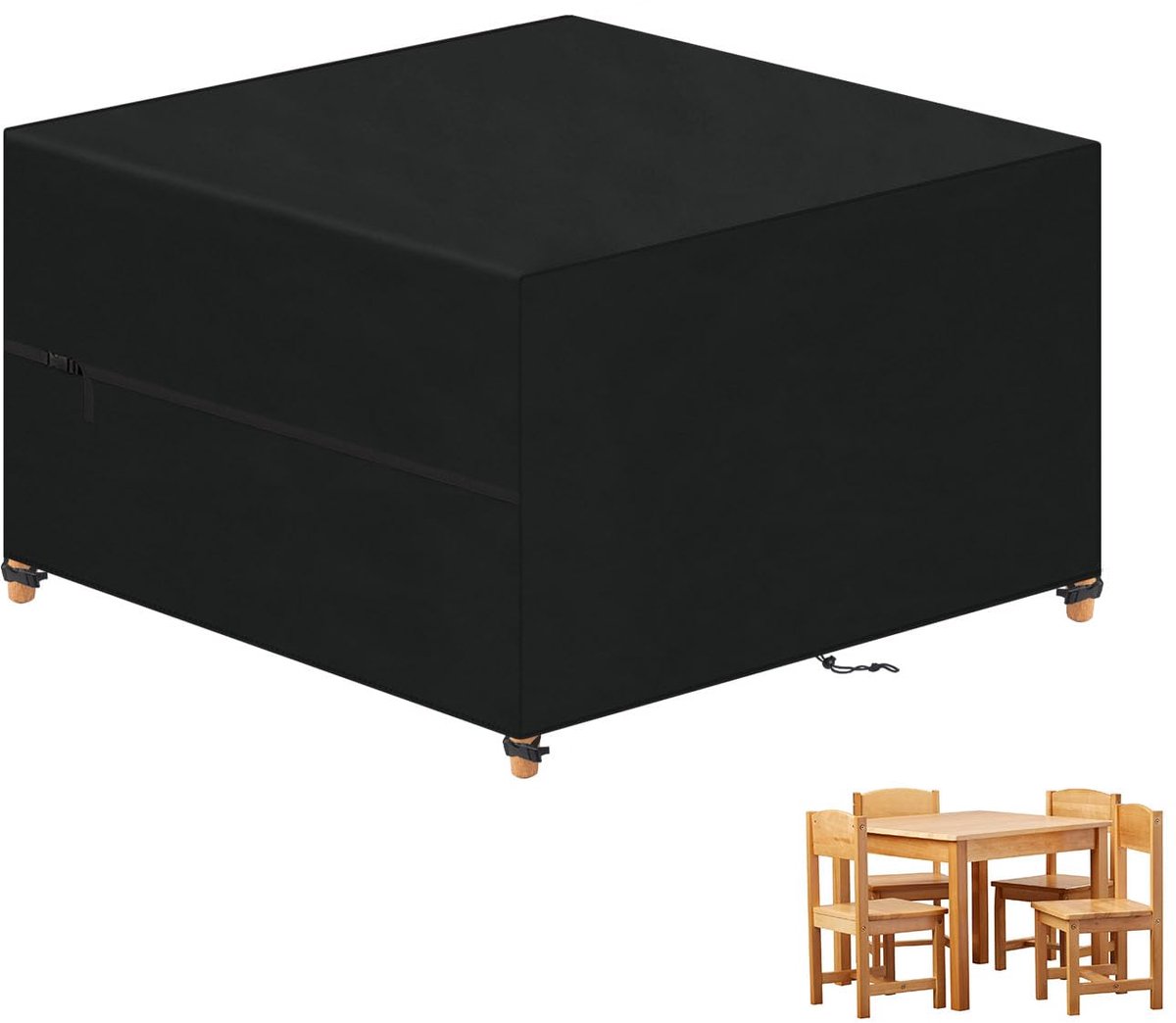 Famanu Tuinmeubelenhoezen Waterdichte Outdoor Meubelenhoezen voor Buiten Tafelhoezen voor Tuinmeubelenhoezen Outdoor Meubelset Hoezen Anti-UV 420D Stof 100x100x80cm wit
