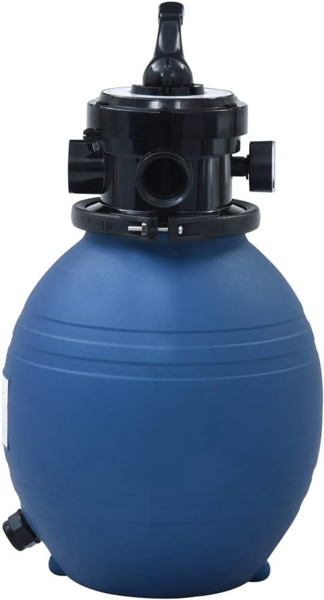 Zandfilterpomp met 4-wegventiel, zandfilterinstallatie, zwembadfilter, filtersysteem, filterketel, zwembadpomp, zwembadfilter, zwembad, blauw, 300 mm