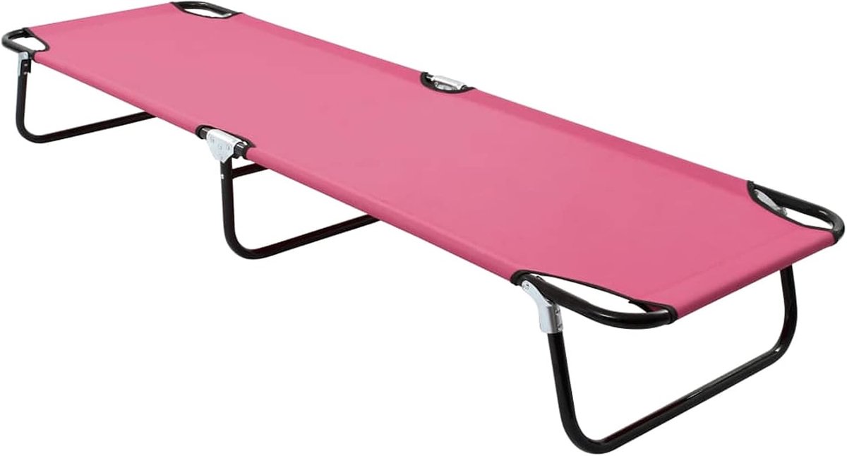 Ligstoel staal roze, ligstoelen, opvouwbare ligstoel, ligstoel, strand, tuin, buiten (SPU: 310349)