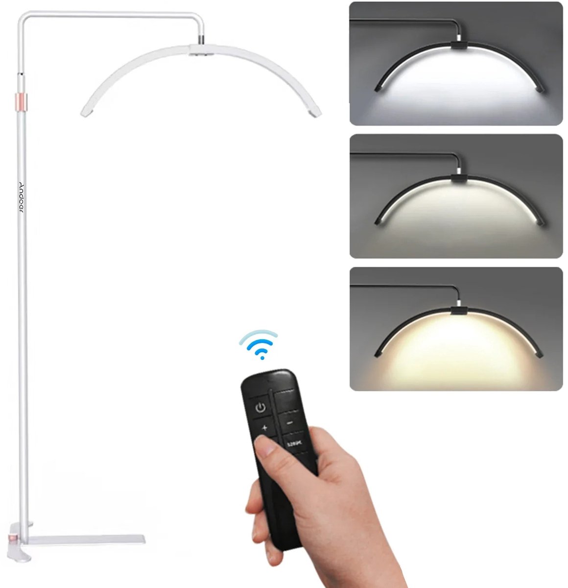G&G beauty light - Salon lamp - Schoonheidssalon - Beauty - Gezichtslamp - Wimper lamp - Dimbaar - 140-180cm - Draaibaar - Wit
