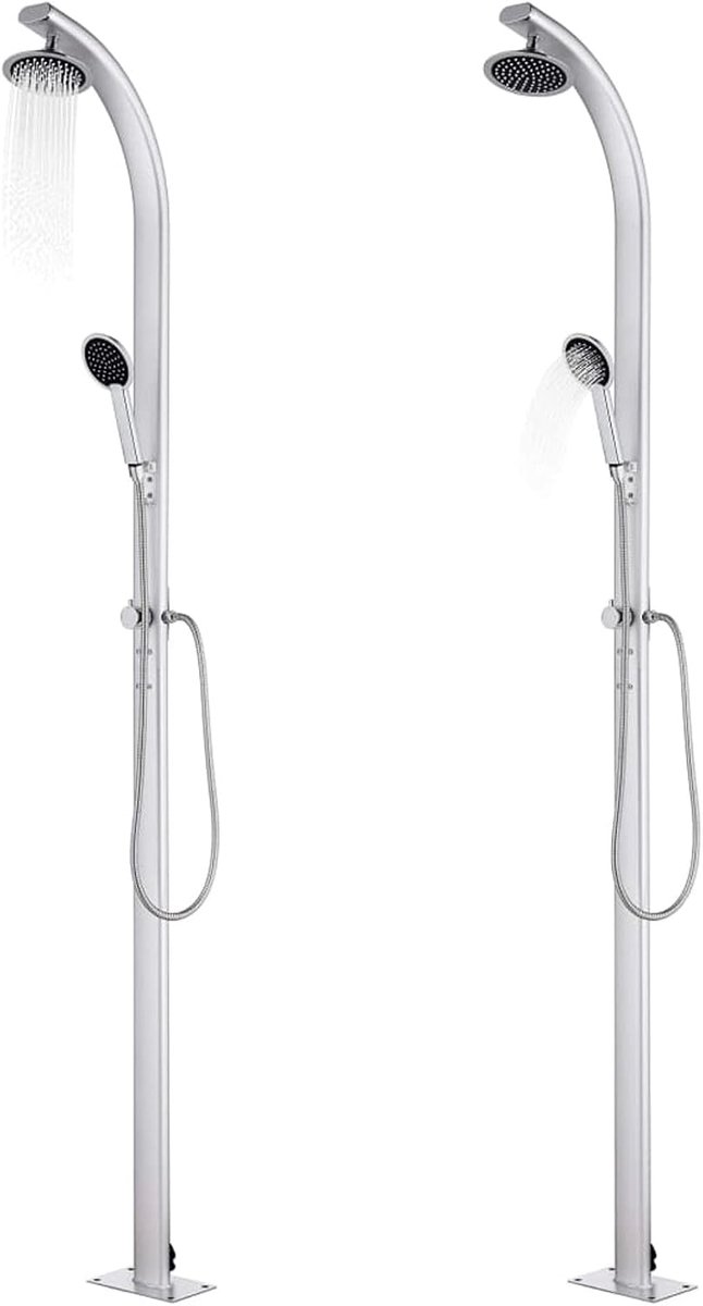 Tuindouche, waterkraan, houder, tuinieren, bewatering en snelle douche, terras, buitenzwembad, tuin, strand, tv, zonne-toren, camping, outdoor, modern aluminium, 215 cm