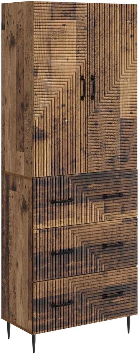 Kastset, met verstelbare planken en laden, 2 stuks, voor woonkamer, kantoor of slaapkamer