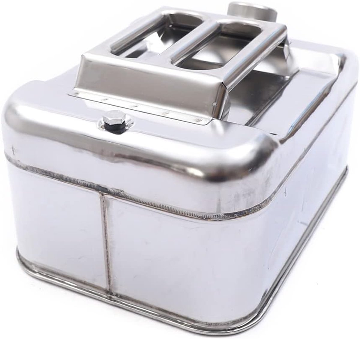Jerrycan voor benzine, 10 liter, roestvrij staal, reserve benzinetank + buis, voor de opslag van oliën zoals dieselmotoren, landbouwtractoren, auto's, vrachtwagens