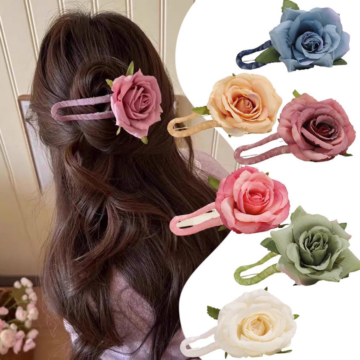 Haarspelden met bloemen, Hawaïaanse bloem, eendensnavel met bloemen, haarspelden voor strand, party, haaraccessoires