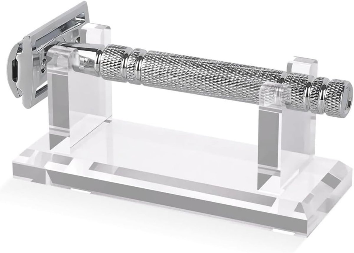 Scheerhouder, horizontale badkamerstandaard, antislip acryl organizer voor reizen en badkamer in zwart of transparant, houdt je doucheruimte visueel aantrekkelijk en hygiënisch