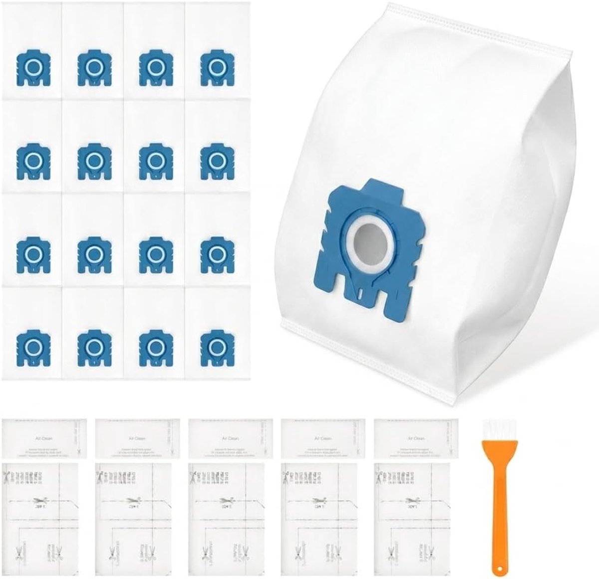 16-pack Hoover zakken voor Miele Gn stofzuigerzakken [Classic C1 Complete C2 Complete C3, S2 S4 S5 S6 S8] met 5 motor- en 5 uitlaatfilters Vervangt 9917730 12281680