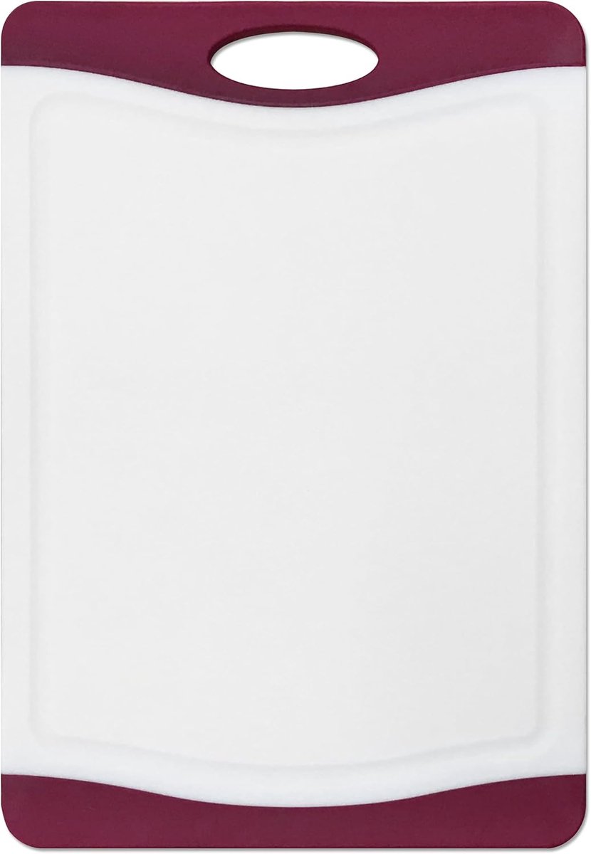 House Snijplank, kunststof, 36.8 x 25.4 cm, met saprand, wit/rood