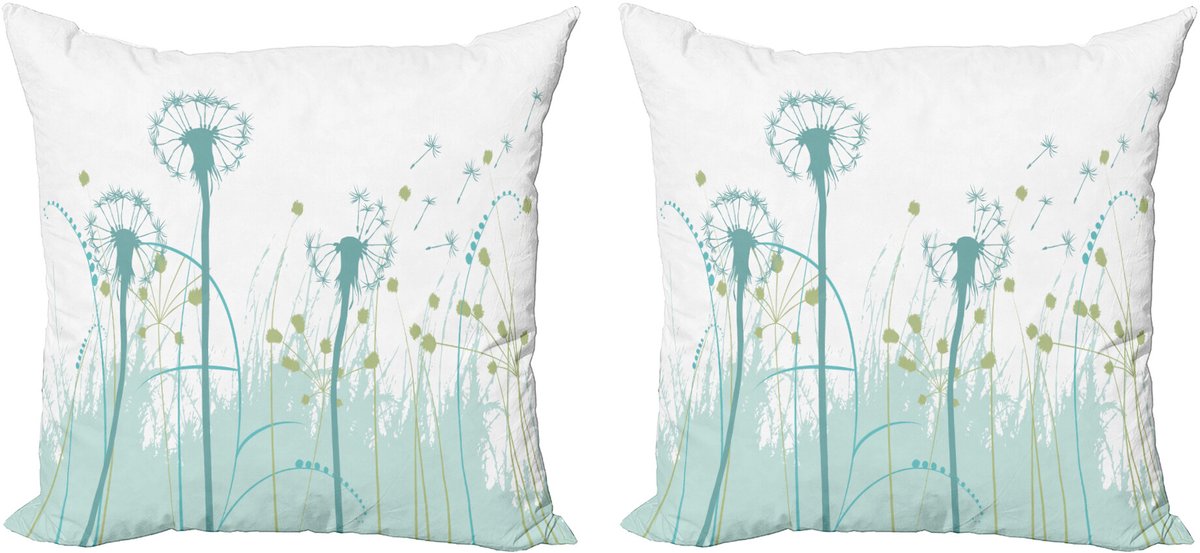 ABAKUHAUS Lente Sierkussenhoes Set van 2, Bloemen Botanik Bloesems, Modern Accent Dubbelzijdige Digitale Print, 40x40, Khaki Mandelgrün