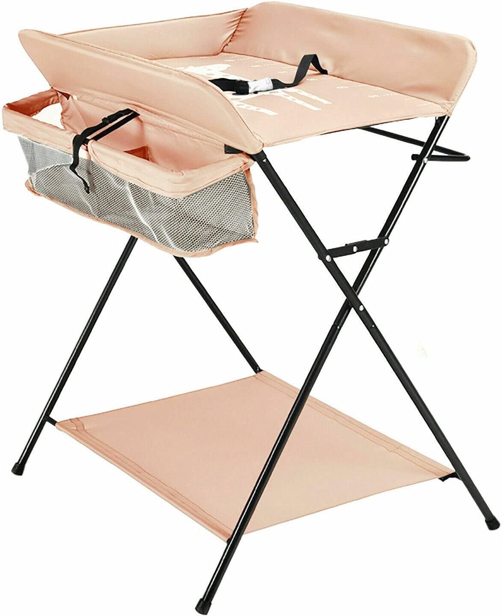 Babycombi Inklapbare luiertafel met manden, aankleedkussen (kaki, zonder wielen)