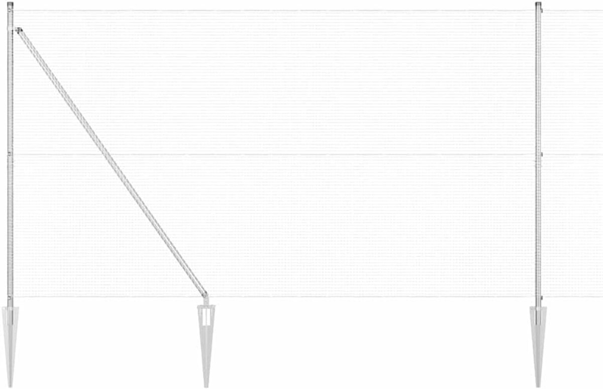 Palen zilver 10 x 1,6 m, stalen hekpalen set voor tuin en terras, gepoedercoat oppervlak, robuuste constructie