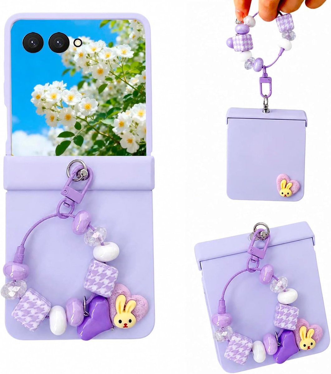 Hoesje voor Motorola Razr 70 Ultra met Polsband DSTZ Paars
