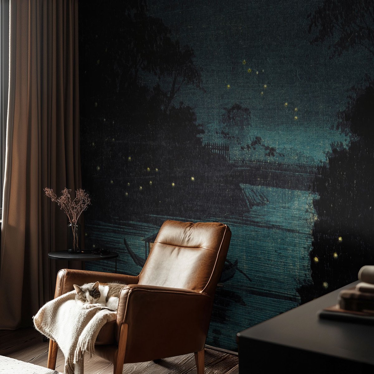 Coloray Vliesbehang - Marine Snellijm Behang - 104x70 cm - Avondlichten Fotobehang Vlies - Woonkamer behang Landschappen - Muurschildering - Hal behang