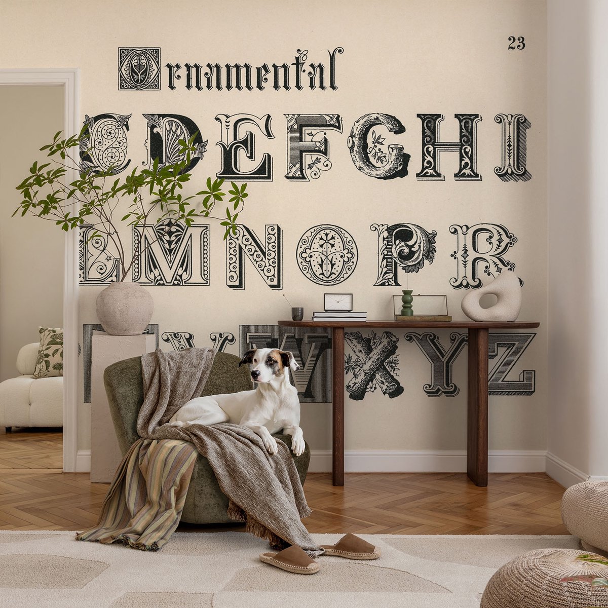 Coloray Vliesbehang - Grijs Snellijm Behang - 104x70 cm - Decoratieve Letters Muurschildering - Slaapkamer behang Teksten - Fotobehang Vlies - Slaapkamer behang