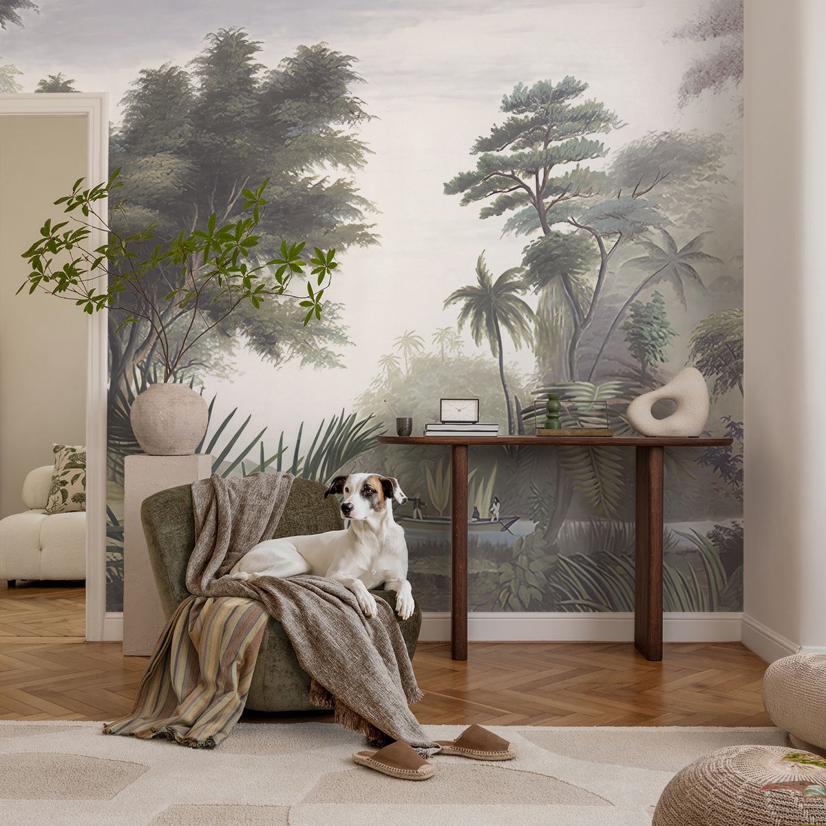 Coloray Vliesbehang - Groente Snellijm Behang - 104x70 cm - Exotisch Landschap Muurschildering - Slaapkamer behang Bloemen En Planten - Fotobehang Vlies - Slaapkamer behang