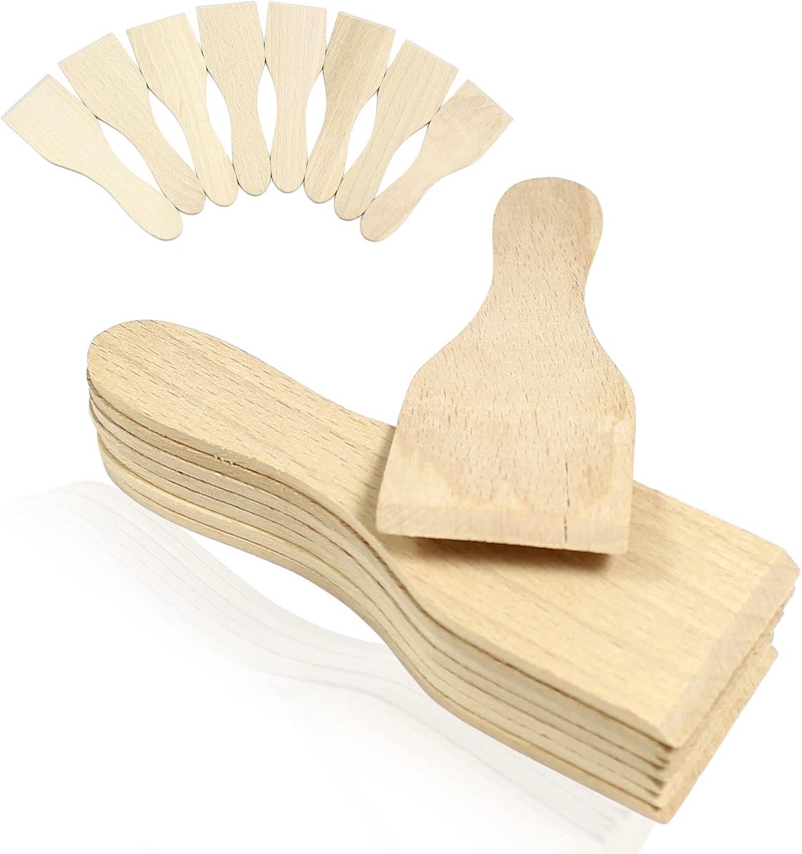 Raclettespatels van hittebestendig beukenhout - raclettekrabber 13 x 4 cm - schraper voor raclette pannetjes - spatelset voor oudejaarsavond