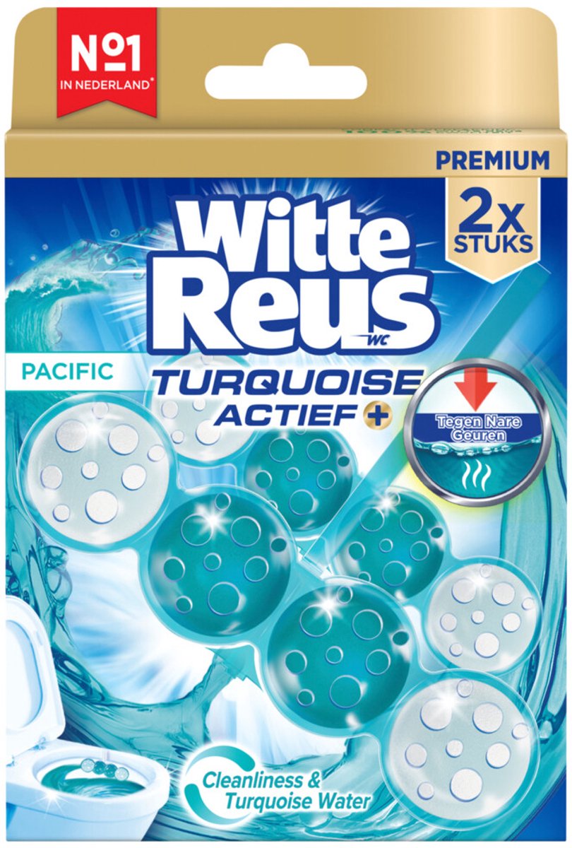 Witte Reus Toiletblok Turquoise Actief 2 stuks