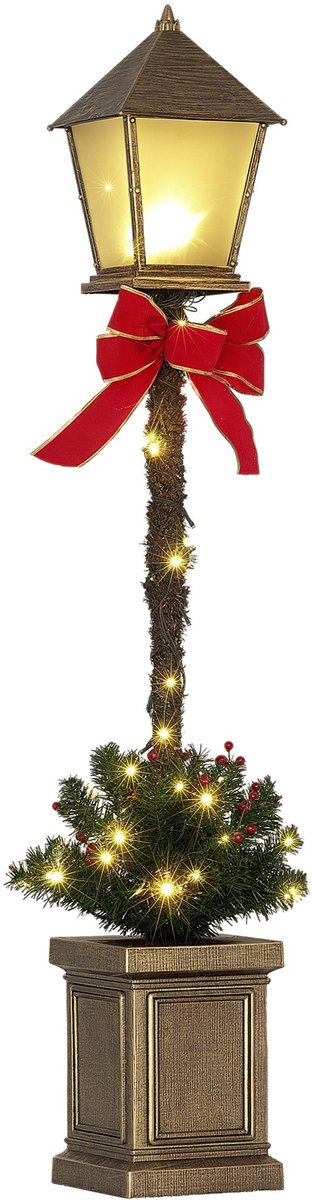 Outsunny-Christmas Lamp Post-30x30x125cm-Plastique-Vert