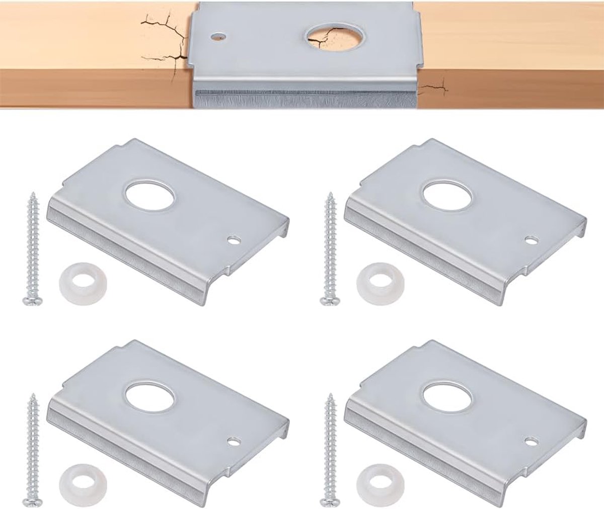 12 Stks Bifold Deur Reparatie Kit Vouwdeur Reparatie Set met 4 Stks Bi-Fold Deur Reparatie Beugel 4 Stks Pakkingen en Mouting Schroeven Opvouwbare Kastdeuren Hardware Vervanging Set