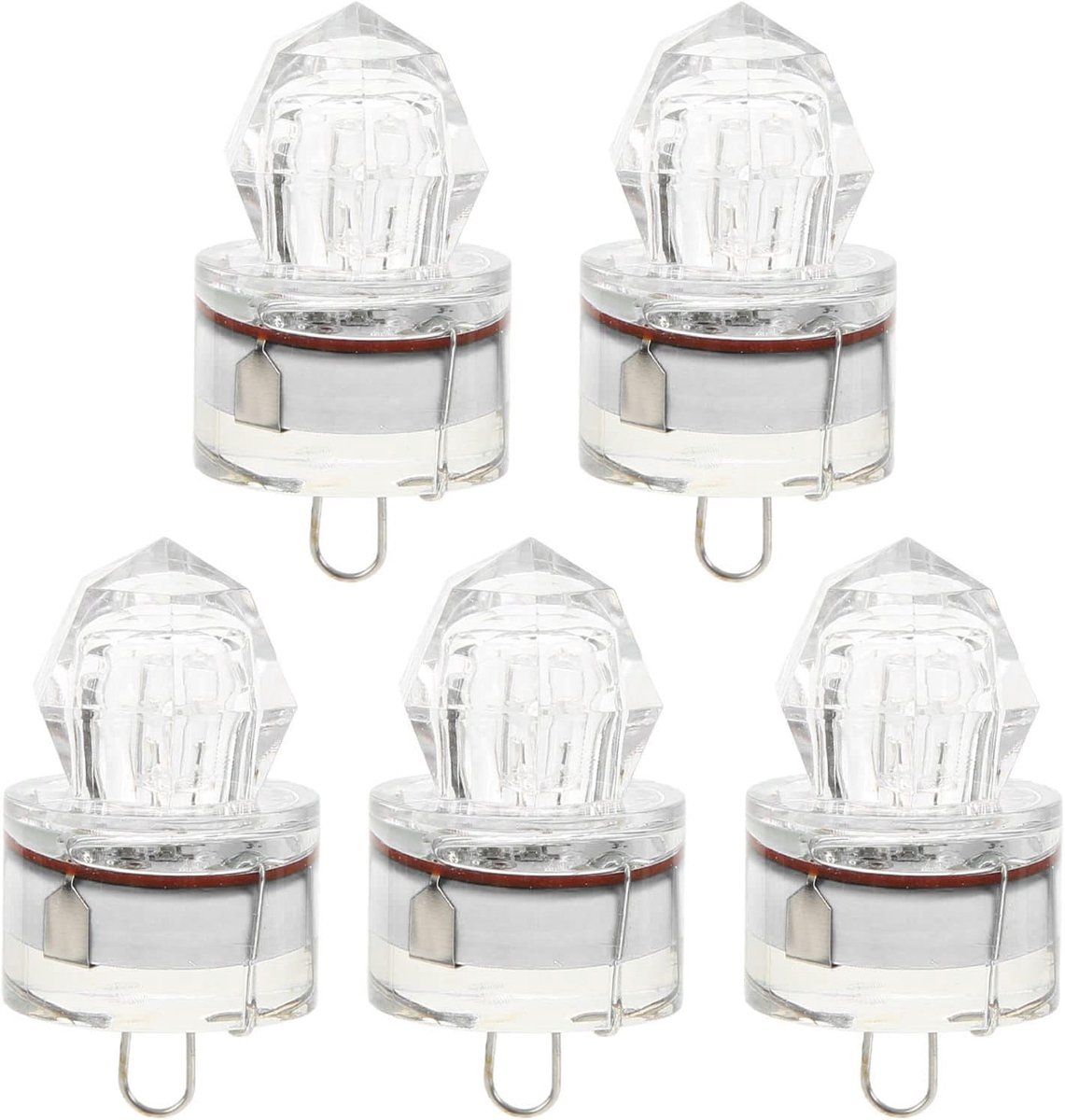 Lokken Licht, 5 Stuks Diamant Vorm LED Corrosie Weerstand Auto Open Knipperende Bas Lokken Licht (Wit)