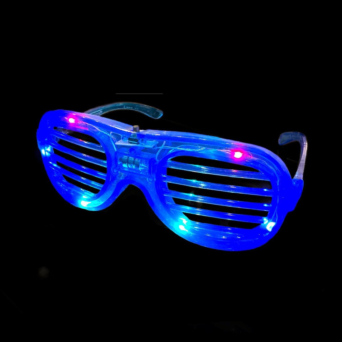 Partybril, 4 kleuren, licht, knipperend, attenbril, atten/bruiloft/concert/feest